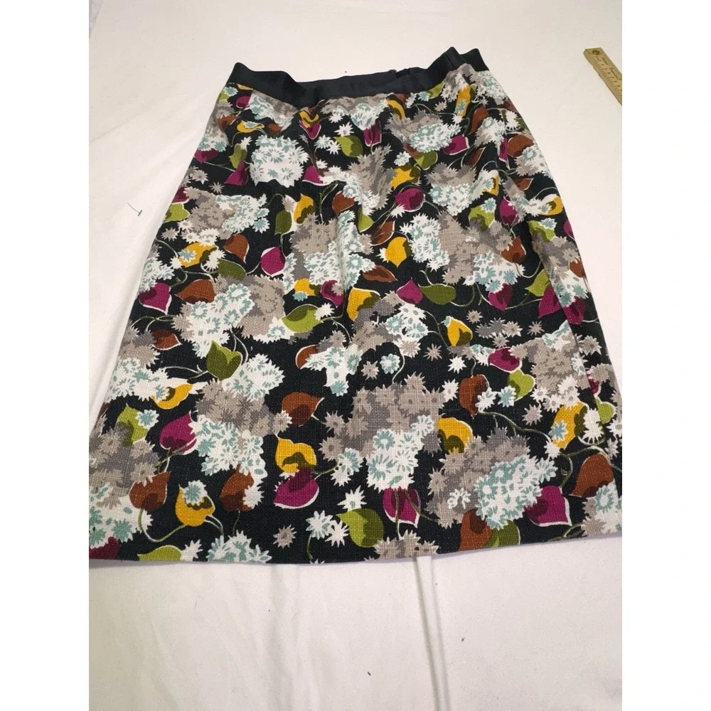 GUrls from Savoy Skirt 8 Anthropologie Textured Flare All Over Floral Linen Boho
